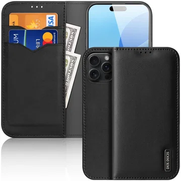 Dux Ducis Hivo Apple iPhone 16 Pro Max Hoesje RFID Book Case Zwart