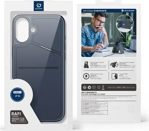 Dux Ducis Rafi II Apple iPhone 16 Hoesje MagSafe Back Cover Blauw afbeelding 16