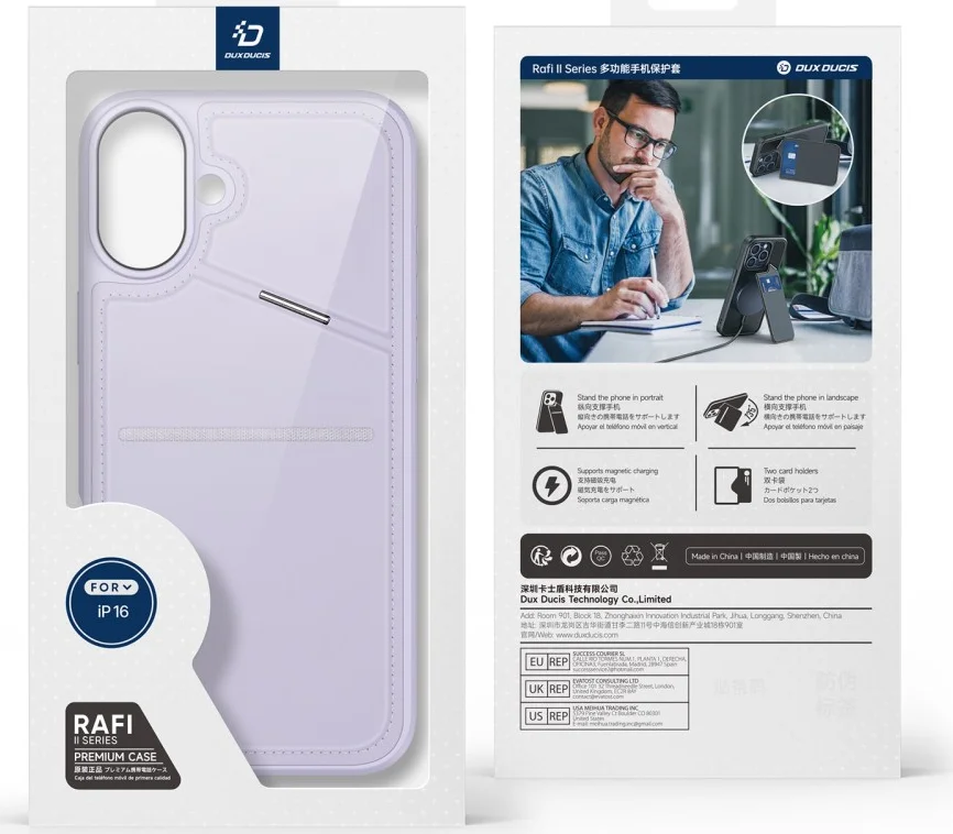 Dux Ducis Rafi II Apple iPhone 16 Plus Hoesje MagSafe Back Cover Paars afbeelding 14