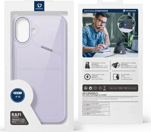 Dux Ducis Rafi II Apple iPhone 16 Plus Hoesje MagSafe Back Cover Paars afbeelding 14