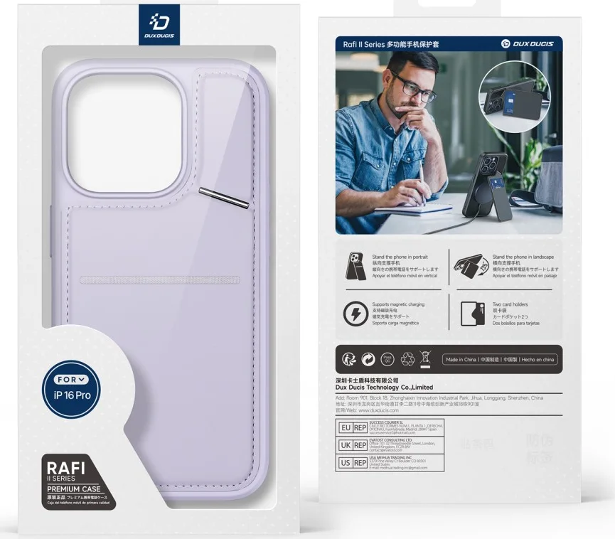 Dux Ducis Rafi II iPhone 16 Pro Max Hoesje MagSafe Back Cover Paars afbeelding 14