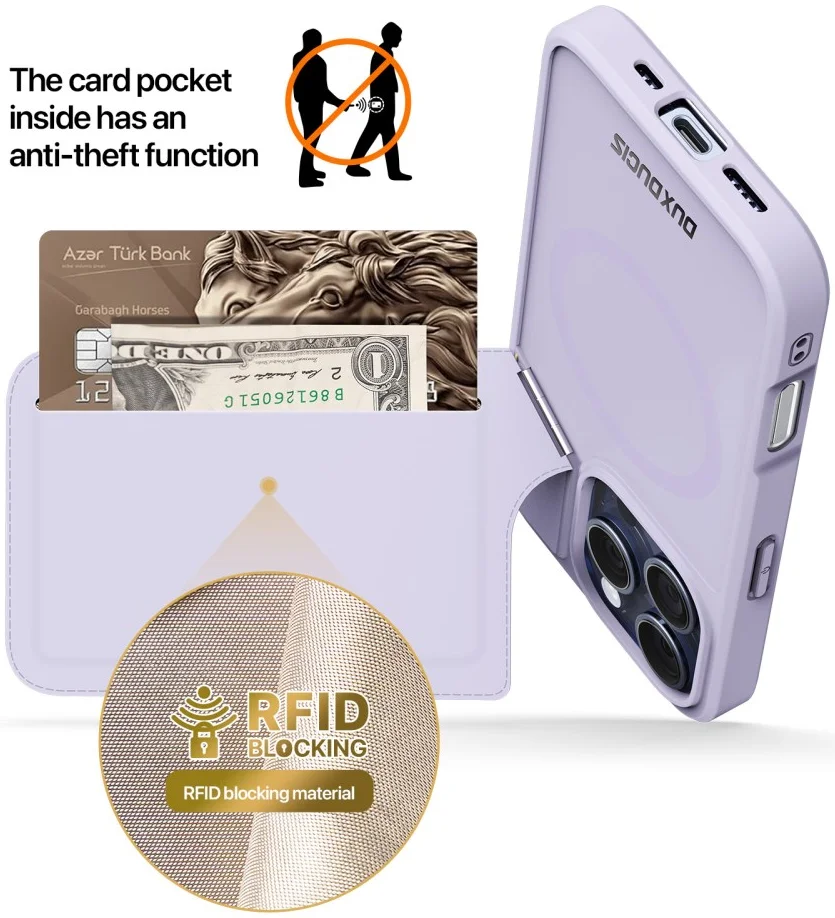 Dux Ducis Rafi II iPhone 16 Pro Max Hoesje MagSafe Back Cover Paars afbeelding 7