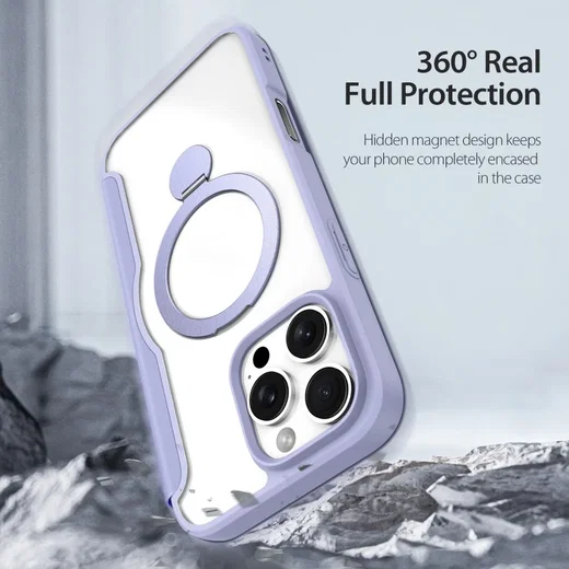 Dux Ducis iPhone 16 Pro Hoesje MagSafe RFID Book Case 360° Stand Paars afbeelding 7