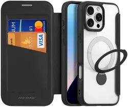 Dux Ducis iPhone 16 Pro Max Hoesje MagSafe RFID Book Case 360° Stand Zwart afbeelding