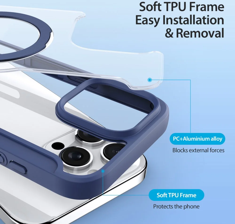 Dux Ducis iPhone 16 Pro Max Hoesje MagSafe RFID Book Case 360° Stand Blauw afbeelding 11