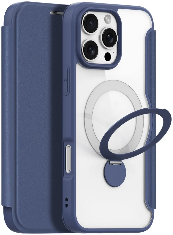 Dux Ducis iPhone 16 Pro Max Hoesje MagSafe RFID Book Case 360° Stand Blauw afbeelding 2