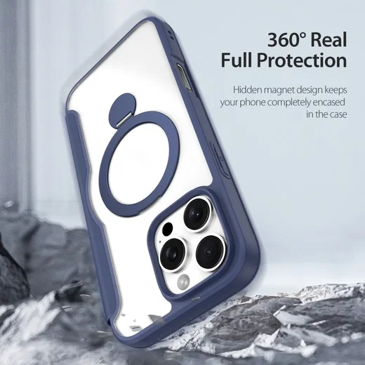 Dux Ducis iPhone 16 Pro Max Hoesje MagSafe RFID Book Case 360° Stand Blauw afbeelding 7