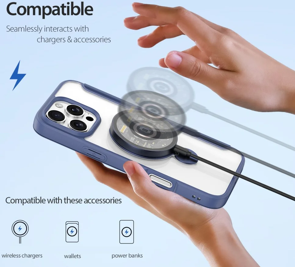 Dux Ducis iPhone 16 Pro Max Hoesje MagSafe RFID Book Case 360° Stand Blauw afbeelding 8