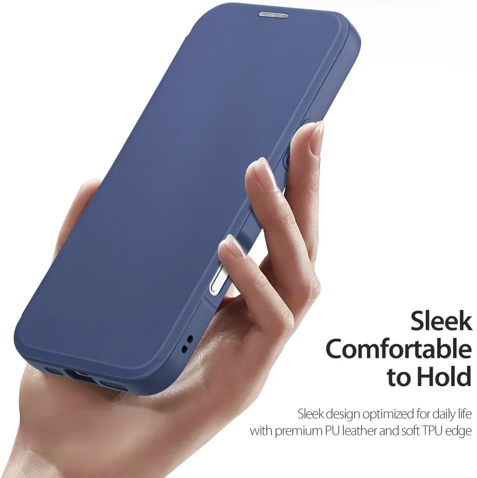 Dux Ducis iPhone 16 Pro Max Hoesje MagSafe RFID Book Case 360° Stand Blauw afbeelding 9
