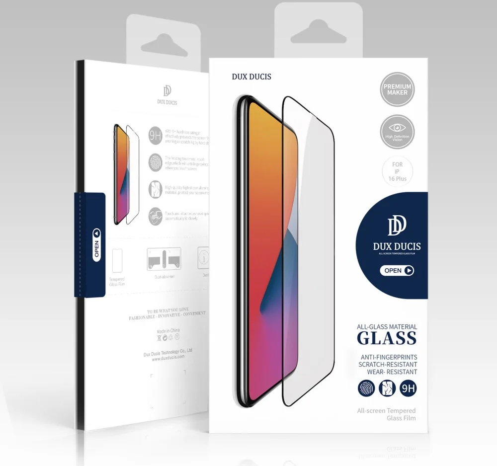 Dux Ducis Apple iPhone 16 Plus Screen Protector 9H Tempered Glass 0.33mm afbeelding 9