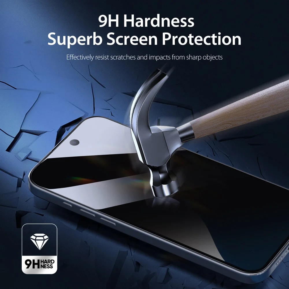 Dux Ducis Apple iPhone 16 Plus Screen Protector Privacy Tempered Glass 9H afbeelding 4
