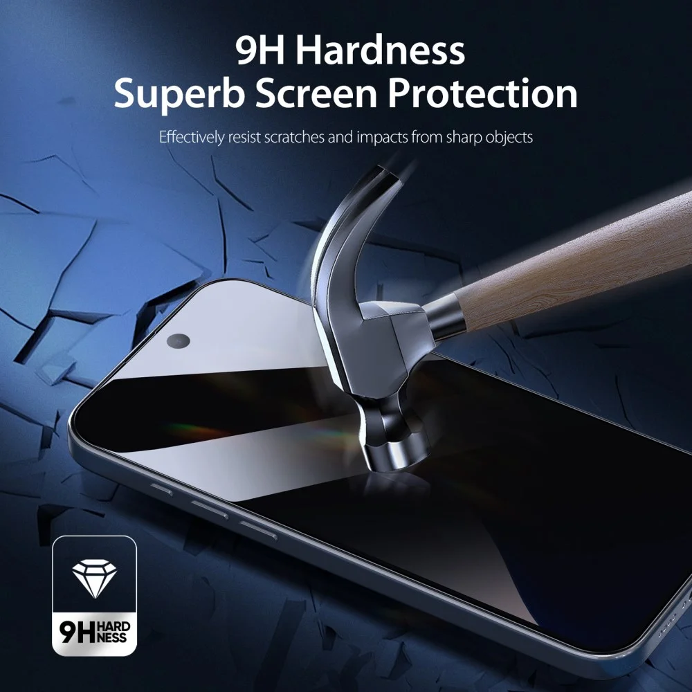Dux Ducis Apple iPhone 16 Pro Screen Protector Privacy Tempered Glass 9H afbeelding 4