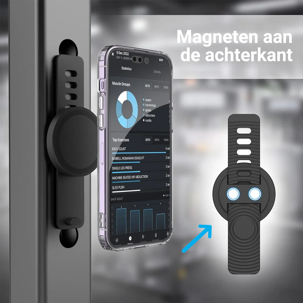 SBG MagSafe Telefoon Houder voor Stuur, Sportschool, Hardloopband Zwart afbeelding 3