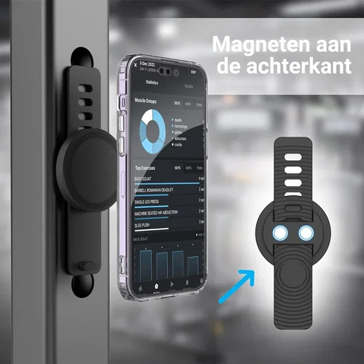 SBG MagSafe Telefoon Houder voor Stuur, Sportschool, Hardloopband Zwart afbeelding 3