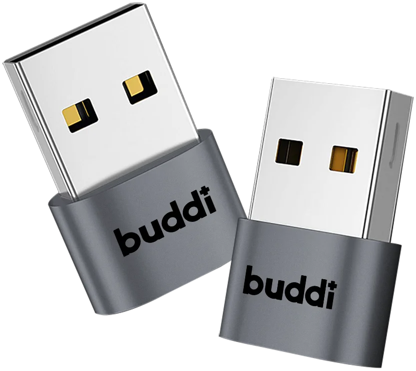 Buddi Ease USB-C naar USB-A Adapter Koppelstuk Grijs afbeelding 8