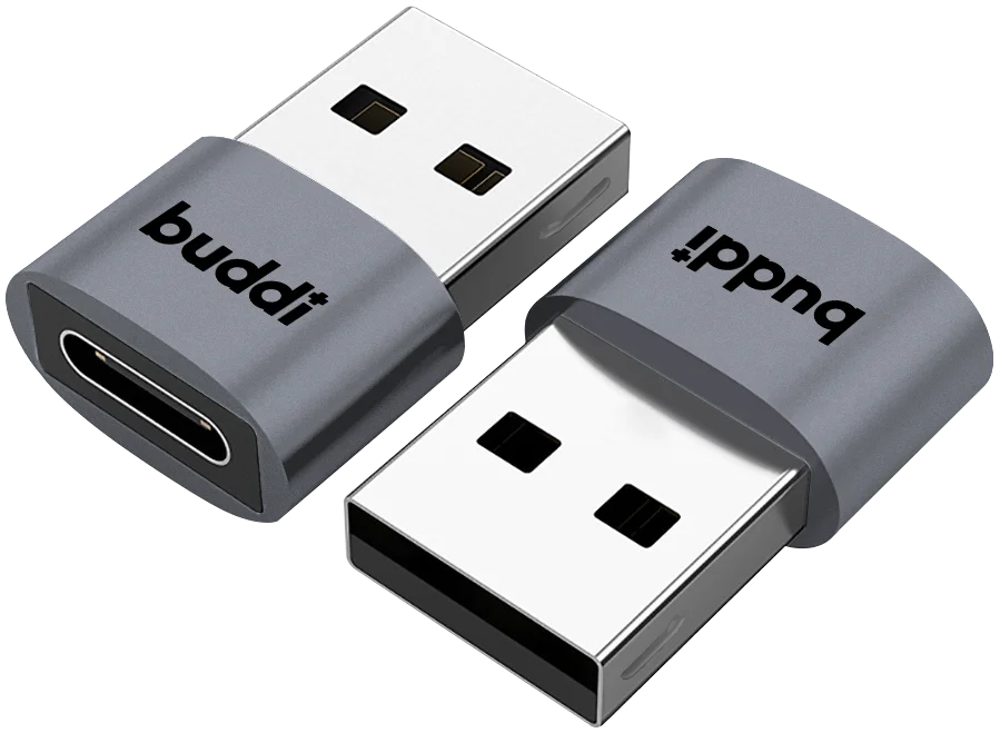 Buddi Ease USB-C naar USB-A Adapter Koppelstuk Grijs afbeelding 10