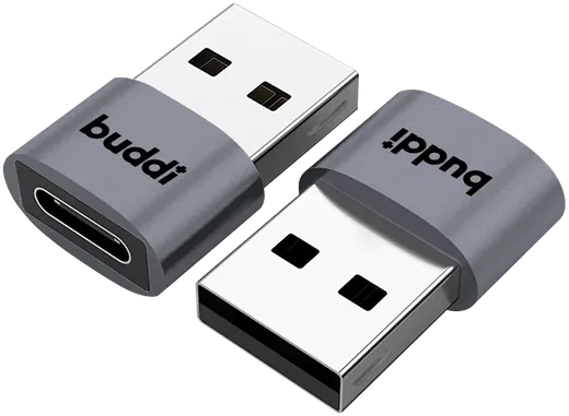 Buddi Ease USB-C naar USB-A Adapter Koppelstuk Grijs afbeelding 10