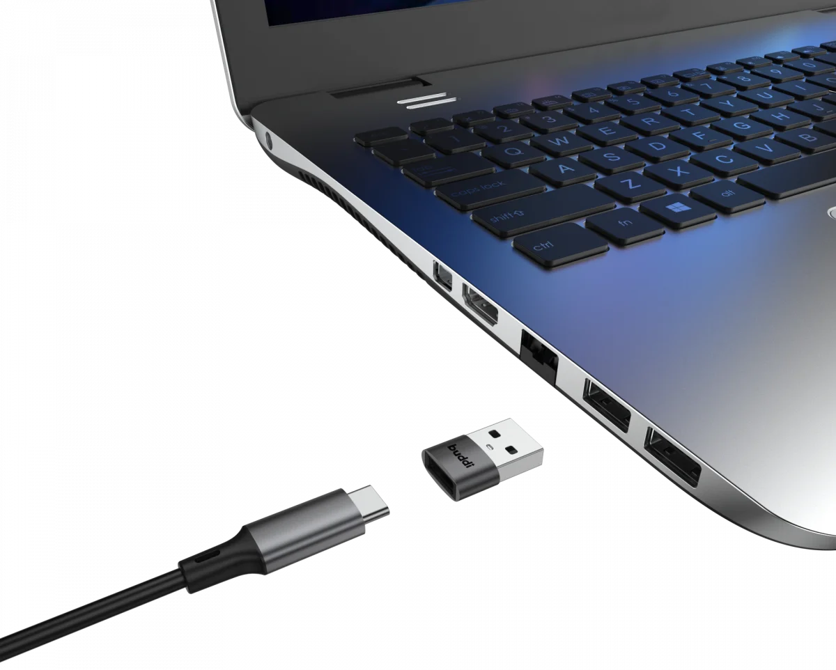 Buddi Ease USB-C naar USB-A Adapter Koppelstuk Grijs afbeelding 11
