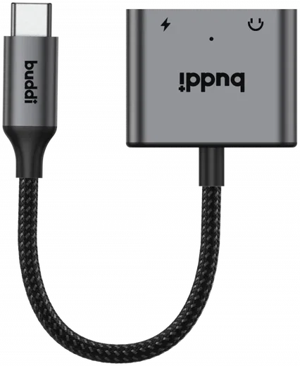 Buddi Ease USB-C en 3.5mm Jack naar USB-C Adapter 60W PD / DAC Chip Grijs afbeelding 10
