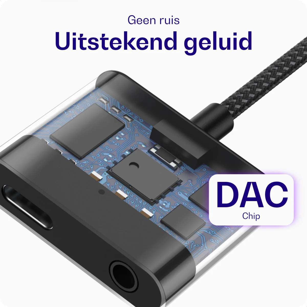 Buddi Ease USB-C en 3.5mm Jack naar USB-C Adapter 60W PD / DAC Chip Grijs afbeelding 6