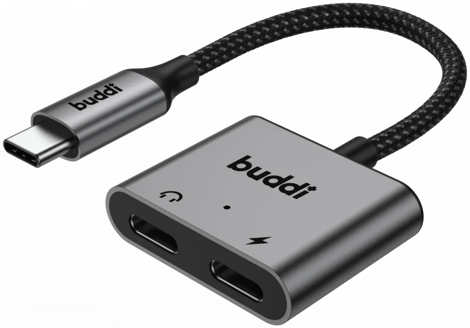 Buddi Ease USB-C naar USB-C en USB-C Adapter Splitter Grijs afbeelding 10