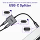 Buddi Ease USB-C naar USB-C en USB-C Adapter Splitter Grijs afbeelding 2