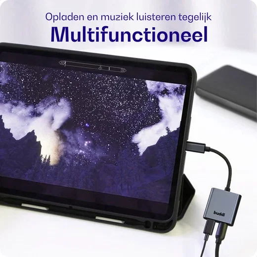 Buddi Ease USB-C naar USB-C en USB-C Adapter Splitter Grijs afbeelding 9