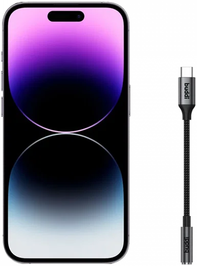 Buddi Ease 3.5mm Headset Jack Aux naar USB-C Adapter met DAC Chip Zwart afbeelding 12