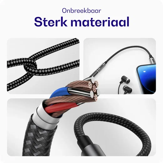 Buddi Ease 3.5mm Headset Jack Aux naar Lightning Adapter met DAC Chip Zwart afbeelding 4