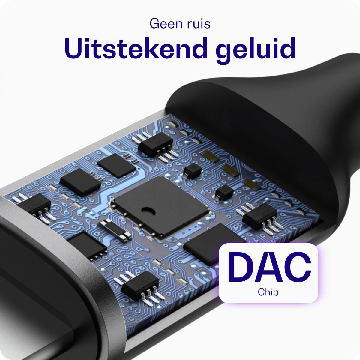 Buddi Ease 3.5mm Headset Jack Aux naar Lightning Adapter met DAC Chip Zwart afbeelding 6