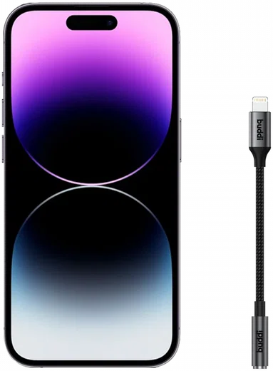 Buddi Ease 3.5mm Headset Jack Aux naar Lightning Adapter met DAC Chip Zwart afbeelding 8