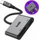 Buddi Ease USB-C SD Kaartlezer Adapter met USB A converter Grijs afbeelding 1