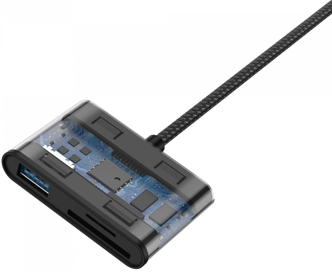 Buddi Ease USB-C SD Kaartlezer Adapter met USB A converter Grijs afbeelding 11