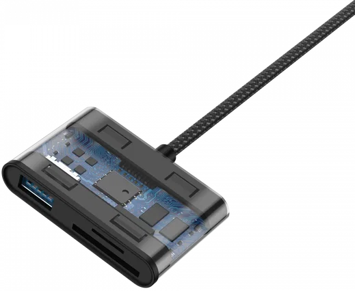 Buddi Ease USB-C SD Kaartlezer Adapter met USB A converter Grijs afbeelding 11