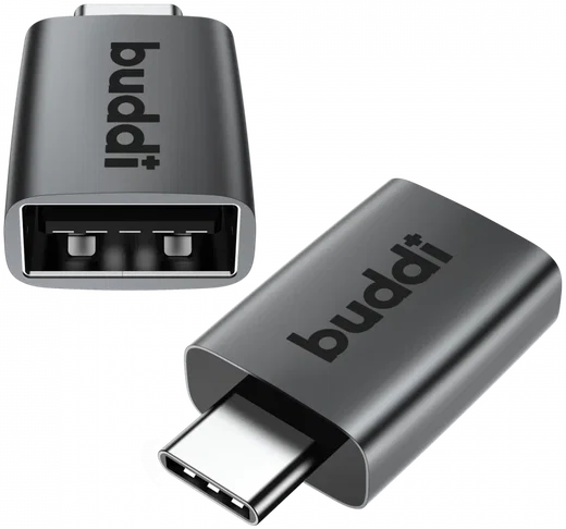 Buddi Ease USB-A naar USB-C Adapter Koppelstuk USB 3.0 Grijs afbeelding 8