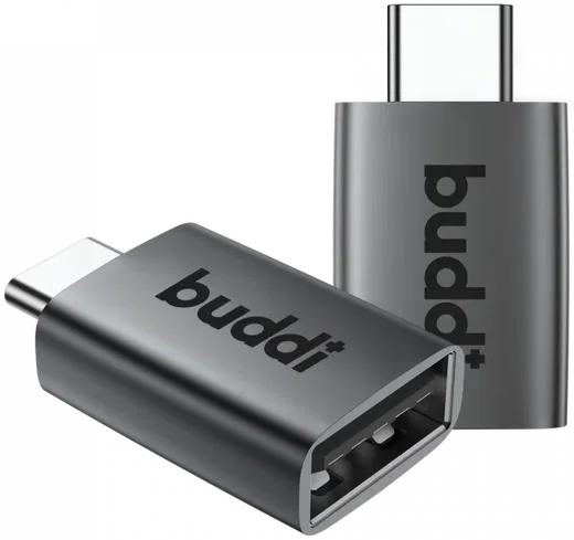 Buddi Ease USB-A naar USB-C Adapter Koppelstuk USB 3.0 Grijs afbeelding 9