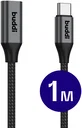 Buddi Flex USB-C Female naar USB-C Male Verlengkabel 60W 1M Zwart
