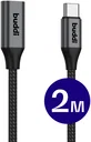 Buddi Flex USB-C Female naar USB-C Male Verlengkabel 60W 2M Zwart