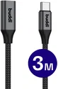 Buddi Flex USB-C Female naar USB-C Male Verlengkabel 60W 3M Zwart