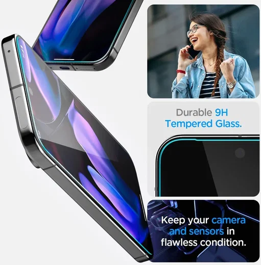 Spigen EZ Fit GLAS.tR Google Pixel 9 / 9 Pro Screen Protector 2-Pack afbeelding 7
