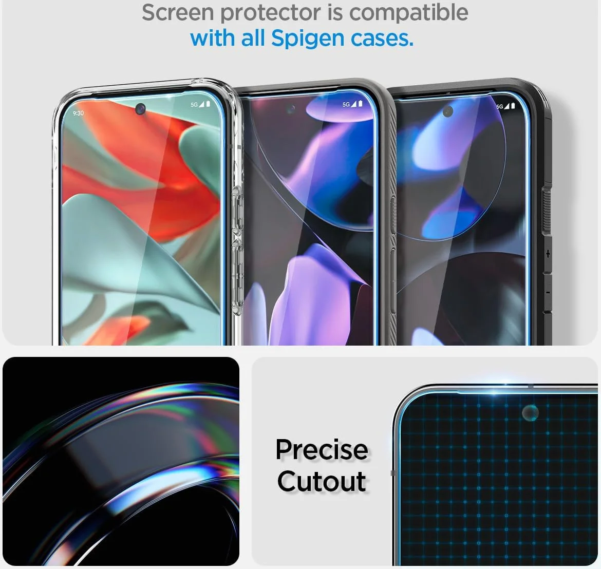 Spigen EZ Fit GLAS.tR Google Pixel 9 / 9 Pro Screen Protector 2-Pack afbeelding 8