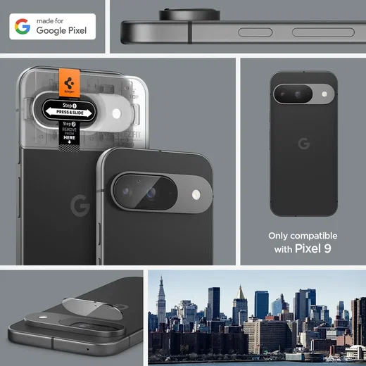 Spigen EZ Fit Optik Pro Google Pixel 9 Camera Lens Protector Transparant 2-Pack afbeelding 2