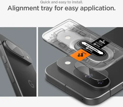Spigen EZ Fit Optik Pro Google Pixel 9 Camera Lens Protector Transparant 2-Pack afbeelding 3