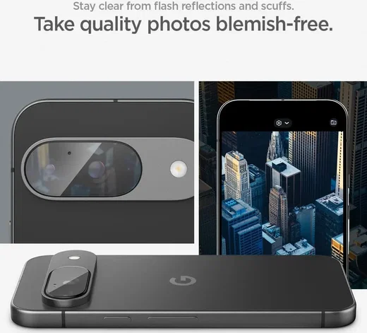 Spigen EZ Fit Optik Pro Google Pixel 9 Camera Lens Protector Transparant 2-Pack afbeelding 5