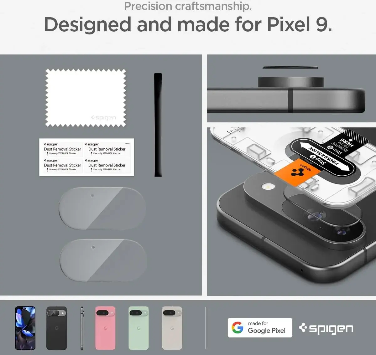 Spigen EZ Fit Optik Pro Google Pixel 9 Camera Lens Protector Transparant 2-Pack afbeelding 7