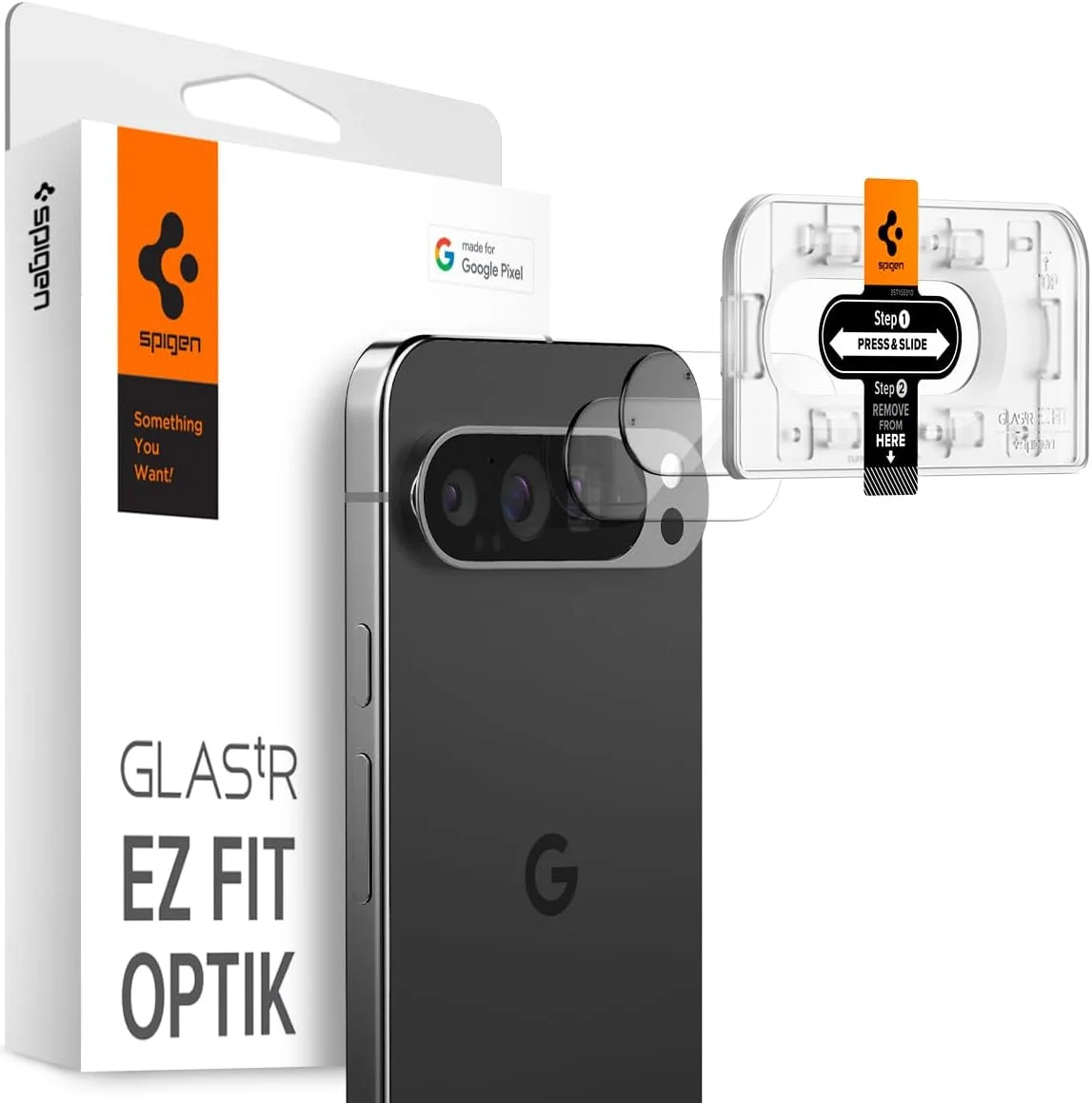 Spigen EZ Fit Optik Pro Google Pixel 9 Pro Camera Lens Protector Clear (2-Pack) afbeelding 1