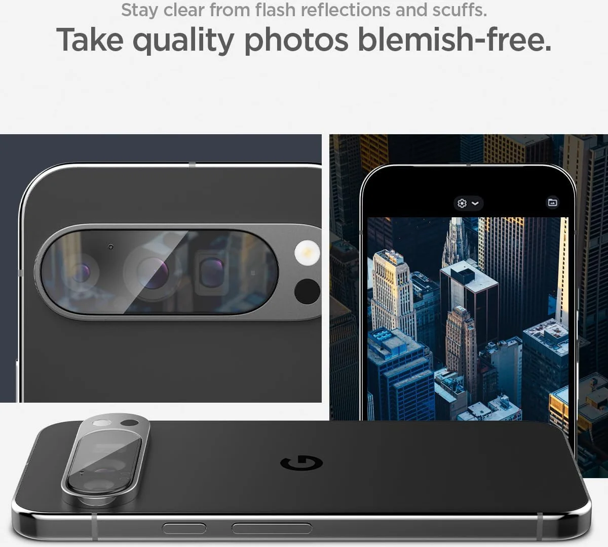 Spigen EZ Fit Optik Pro Google Pixel 9 Pro Camera Lens Protector Clear (2-Pack) afbeelding 5