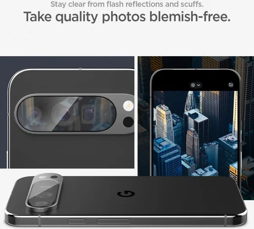 Spigen EZ Fit Optik Pro Google Pixel 9 Pro Camera Lens Protector Clear (2-Pack) afbeelding 5