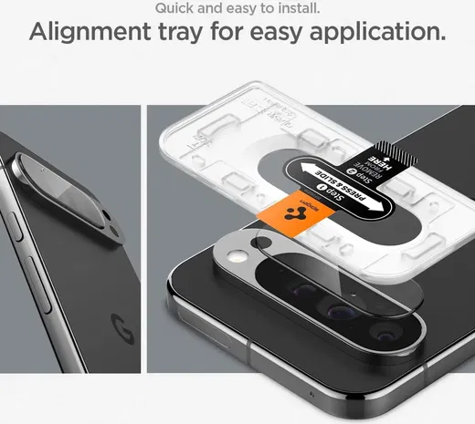 Spigen EZ Fit Optik Pro Google Pixel 9 Pro XL Camera Protector Clear (2-Pack) afbeelding 3