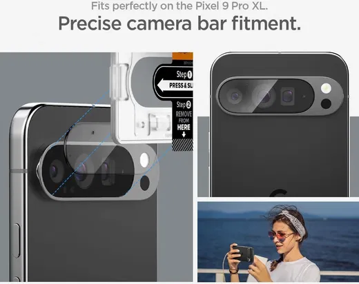 Spigen EZ Fit Optik Pro Google Pixel 9 Pro XL Camera Protector Clear (2-Pack) afbeelding 4